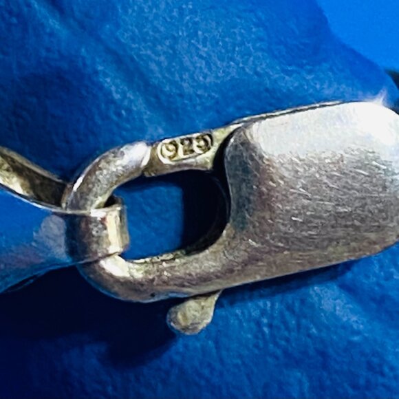 Estate Sale 925 Sterling Silver Vintage Necklace Figaro Links Chain 18" - Picture 10 of 14